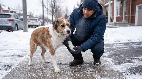 Seguridad canina en invierno: frío, derretimiento de hielo y patas